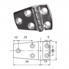 Петля асимметричная 2-1/4&quot;х1-1/2&quot;